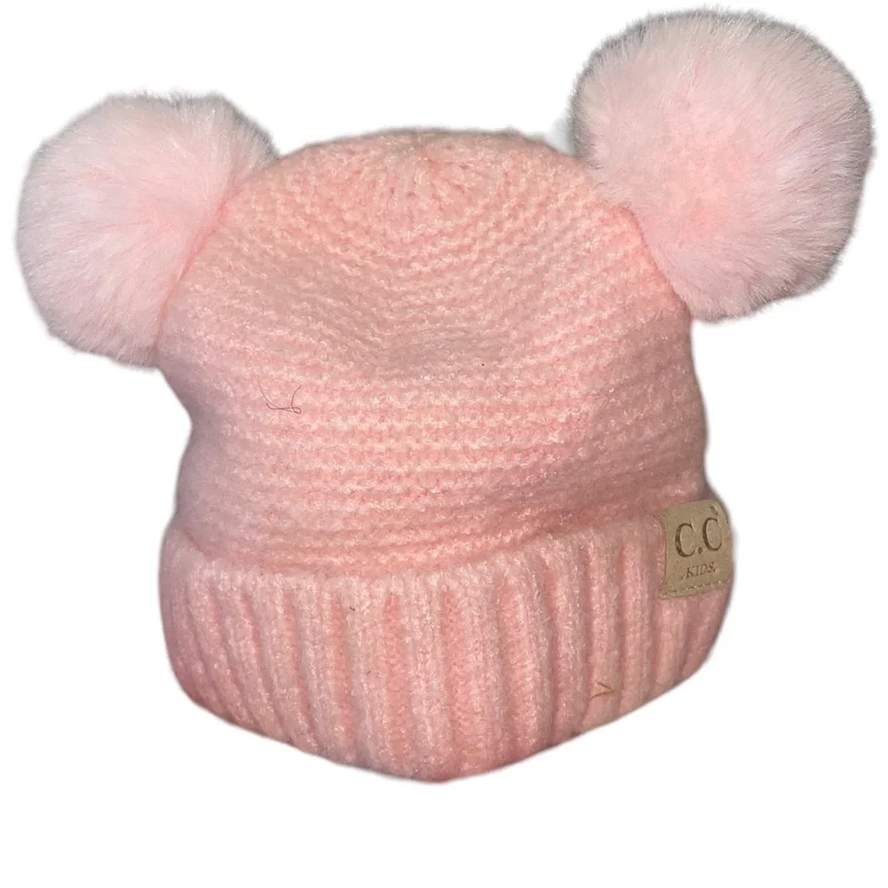 C.C kids beanie with Pom Pom’s . GUC